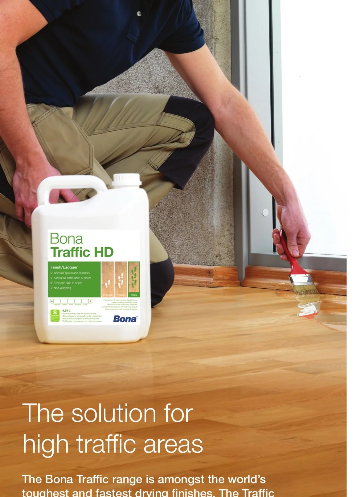 Bona Traffic HD being applied to timber floor