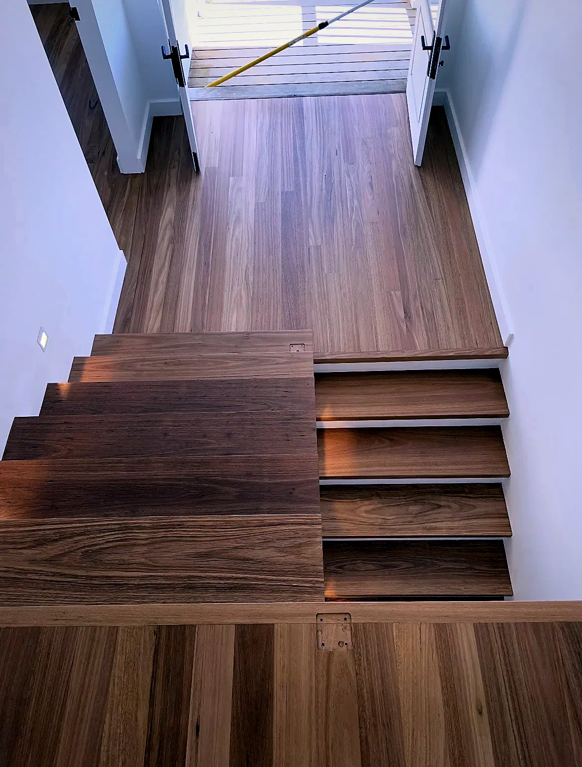 Spotted Gum staircase and landing sanded and finished with Bona coating, Central Coast NSW